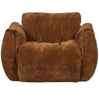 Baggy draaifauteuil 3D chenille middenbruin